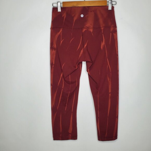 Lululemon Womens Wunder Train Crop 23" Size 6 Fade Sun Bleached Wash Red Merlot - Picture 2 of 9